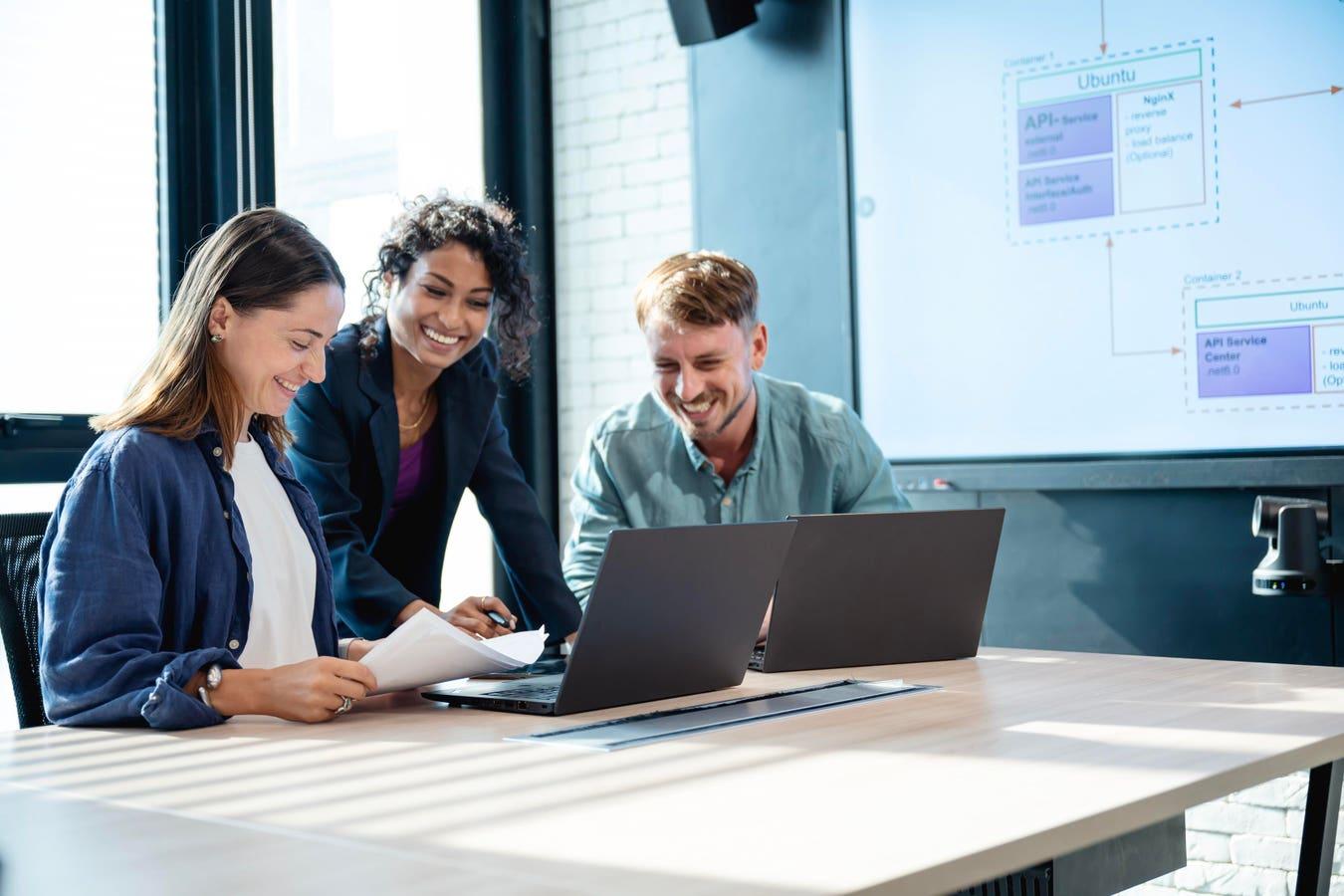 Enterprise technology consultants in a strategy meeting